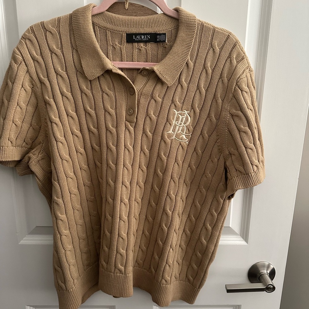 Ralph Lauren Tan Cable Knit Sweater
